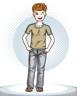 Şirin küçük çocuk. 