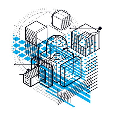 izometrik şekiller kompozisyon