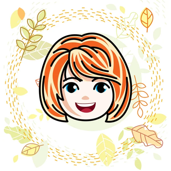 Cute girls face — Stock Vector