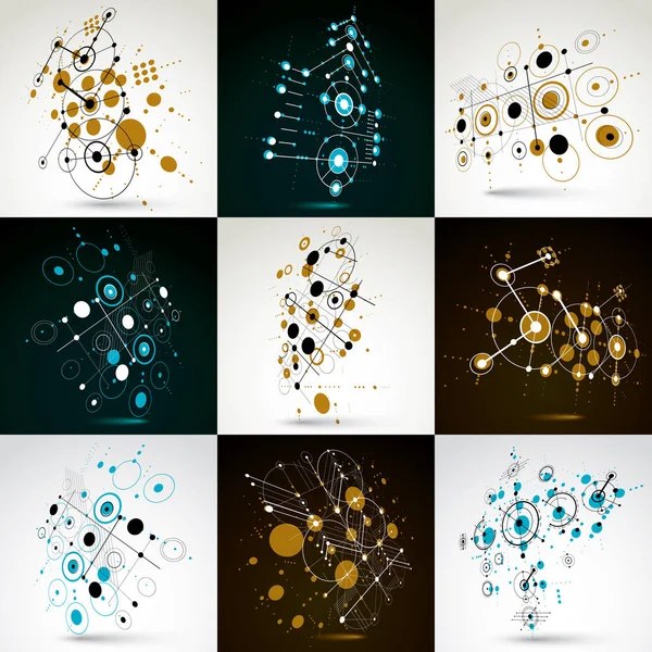 Set di composizioni astratte 3d — Vettoriale Stock