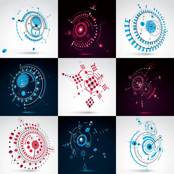 Conjunto de composiciones abstractas 3d — Vector de stock