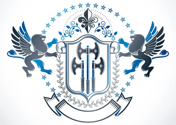 ビンテージの紋章ロゴ — ストックベクタ