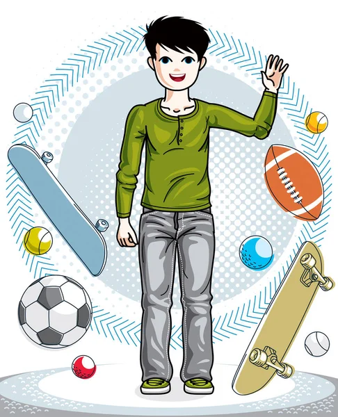 Young teen boy — Stock Vector