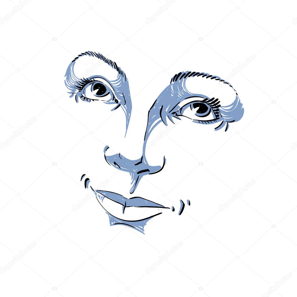 Hand-drawn illustration of woman face