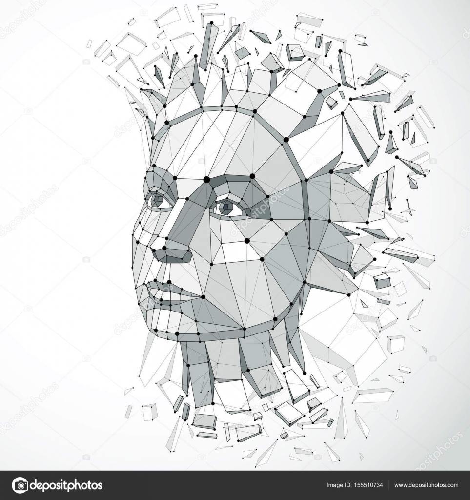 Cara femenina poligonal Vector de stock #155510734 de ©Ostapius, image size:963x1024