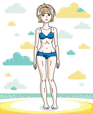 Genç sarışın kadın.