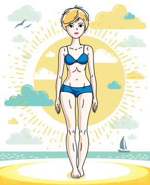 Genç sarışın kadın.