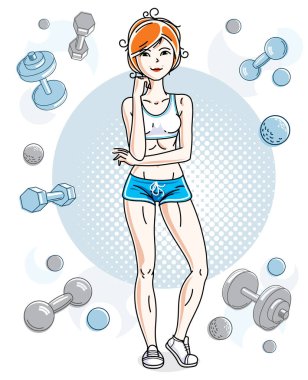 Kızıl saçlı atletik kadın