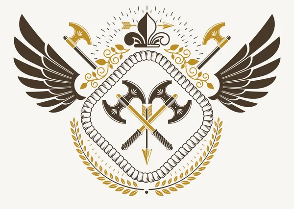 Logo escudo de armas vintage — Archivo Imágenes Vectoriales