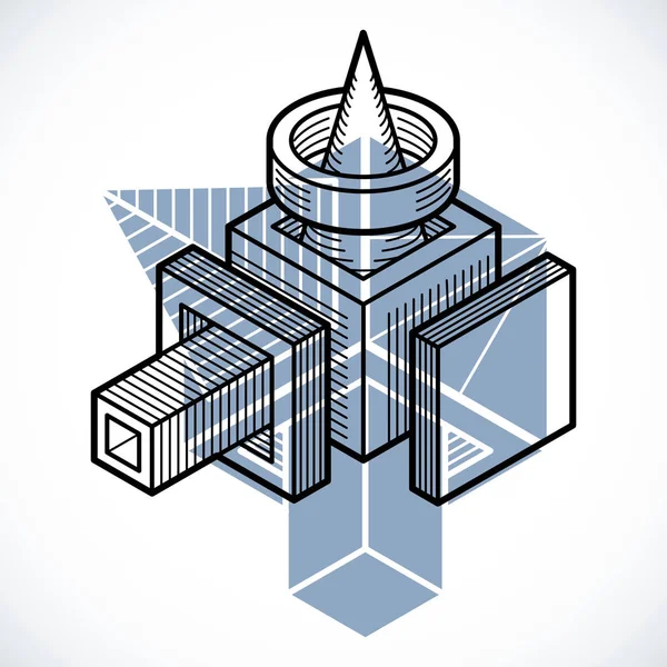 Composição de formas isométricas — Vetor de Stock