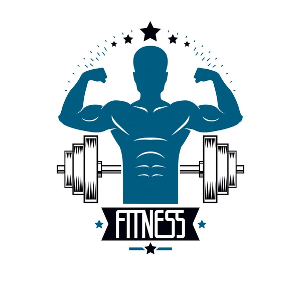 Fitnessstudio-Logo im Gewichtheben — Stockvektor