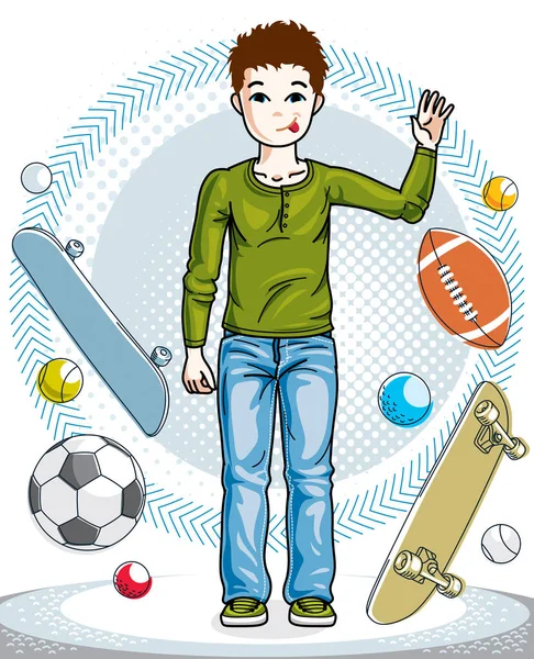 Young teen boy — Stock Vector