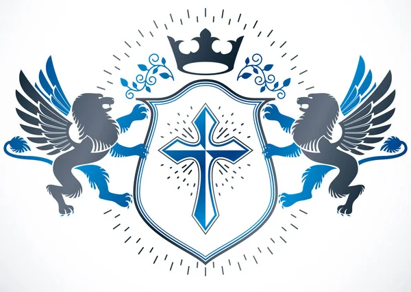 Stilvolles Wappen mit Wappen — Stockvektor