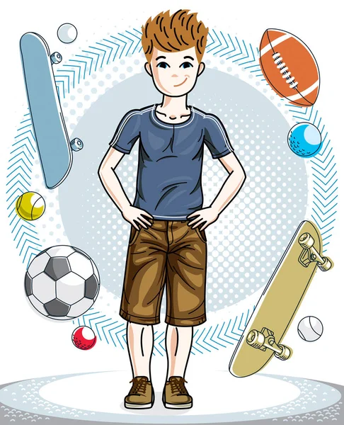 Adolescente lindo niño — Vector de stock