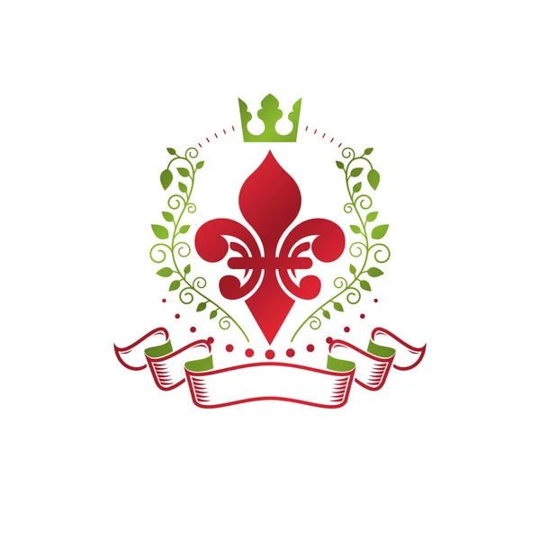Vintage Insignia met crown — Stockvector