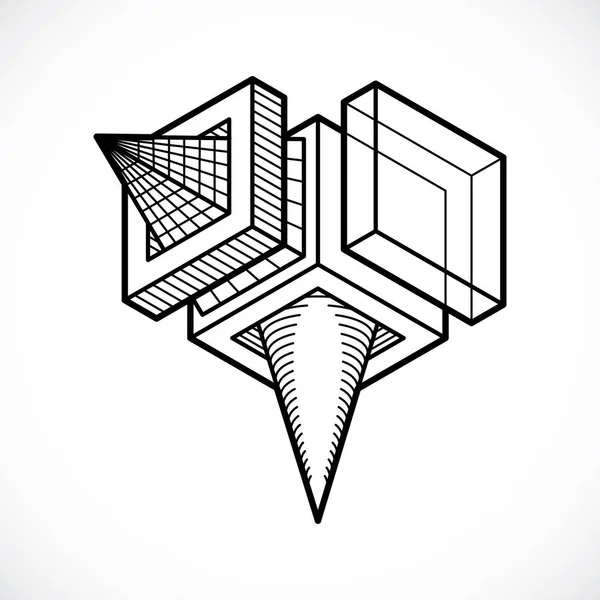 Abstrakte 3d geometrische Form — Stockvektor