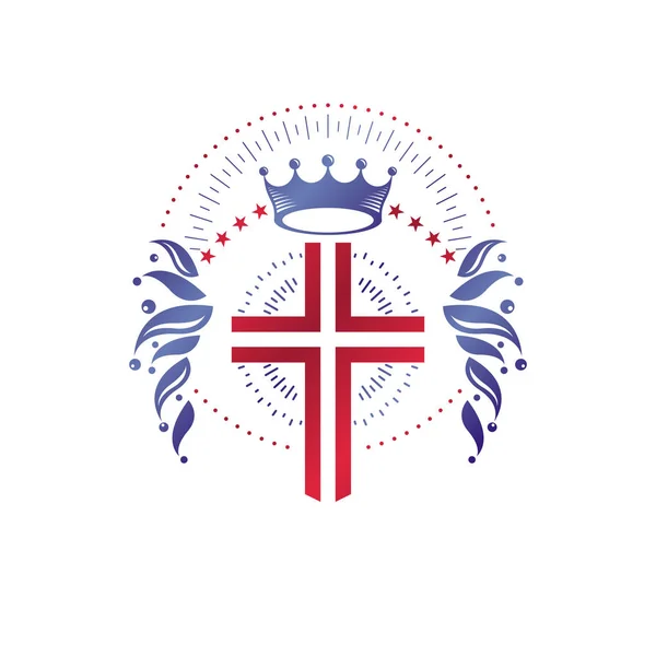 Emblème graphique Cross Religious — Image vectorielle