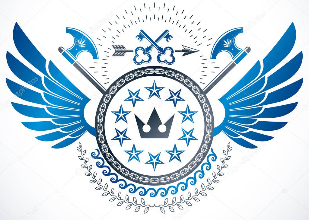 Winged classy emblem