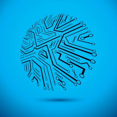 Fütüristik sibernetik yuvarlak düzeni