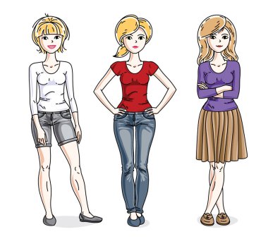 Mutlu genç yetişkin kızlar grup 