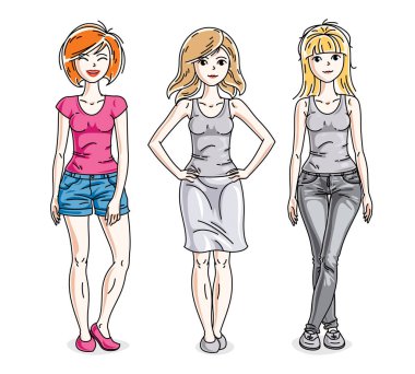 Mutlu genç yetişkin kızlar grup 