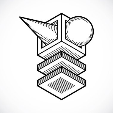 Soyut inşaat, boyutlu tasarım.