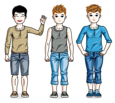 Genç teen erkek seti