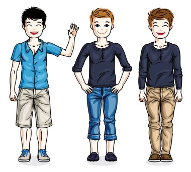 Genç teen erkek seti