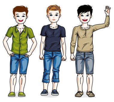 Genç teen erkek seti