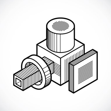 Soyut inşaat, boyutlu tasarım.