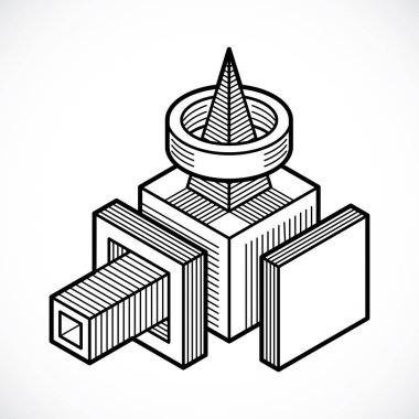 Soyut inşaat, boyutlu tasarım.