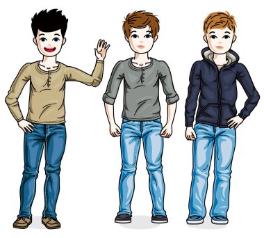 Genç teen erkek seti