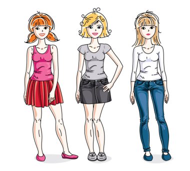 Mutlu genç ve güzel kadınlar