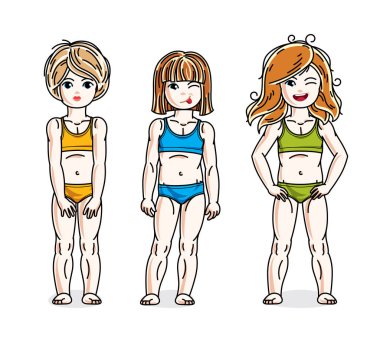 Kızlar renkli bikini daimi.