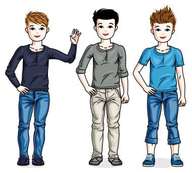 Genç teen erkek seti