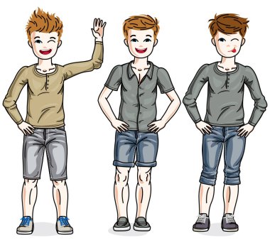 Genç teen erkek seti