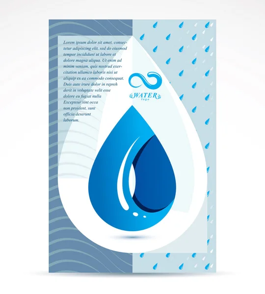 Empresa de tratamiento de agua folleto de presentación — Vector de stock