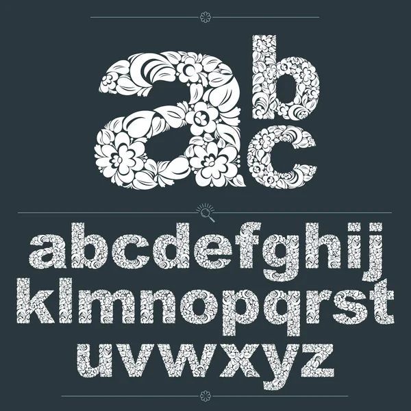 Ensemble de lettres minuscules ornées — Image vectorielle