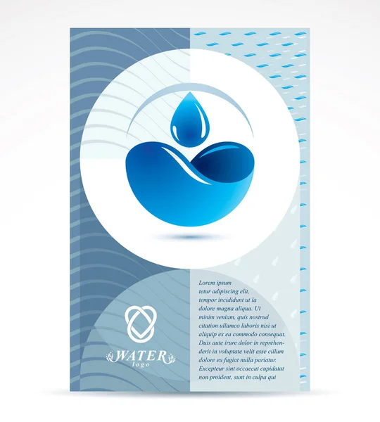 Folheto temático de filtragem de água — Vetor de Stock
