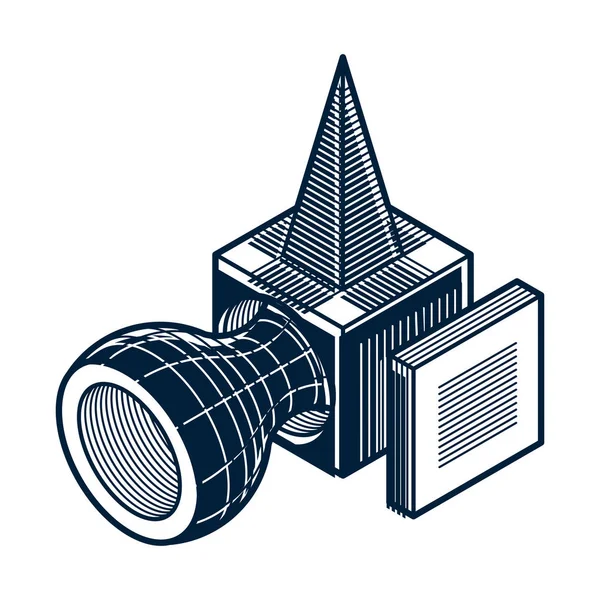 soyut şekli küpler ve geometrik formlar kullanılarak yapılan