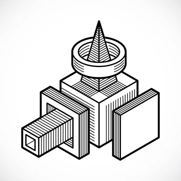 Soyut inşaat, boyutlu tasarım.