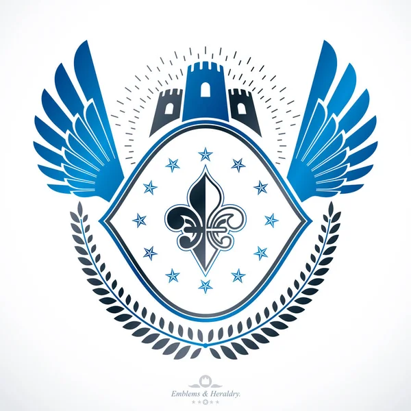 Composición del emblema decorativo vintage — Archivo Imágenes Vectoriales