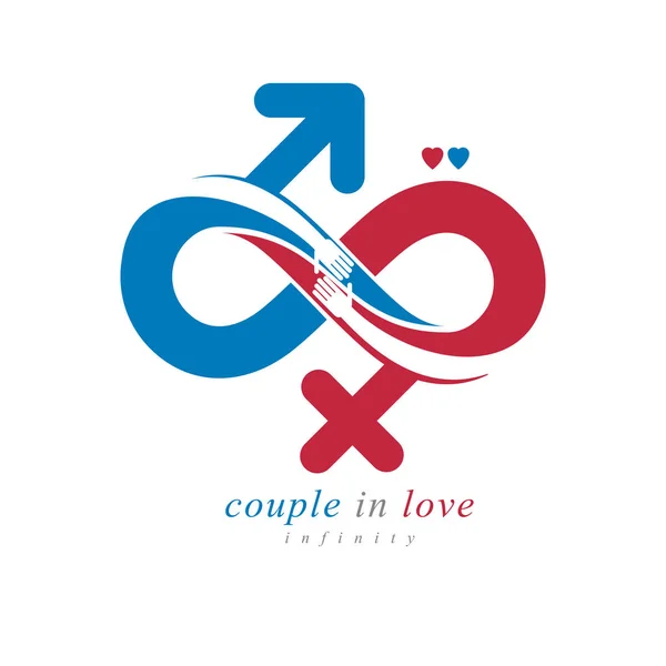 Concept de couple amoureux intemporel — Image vectorielle