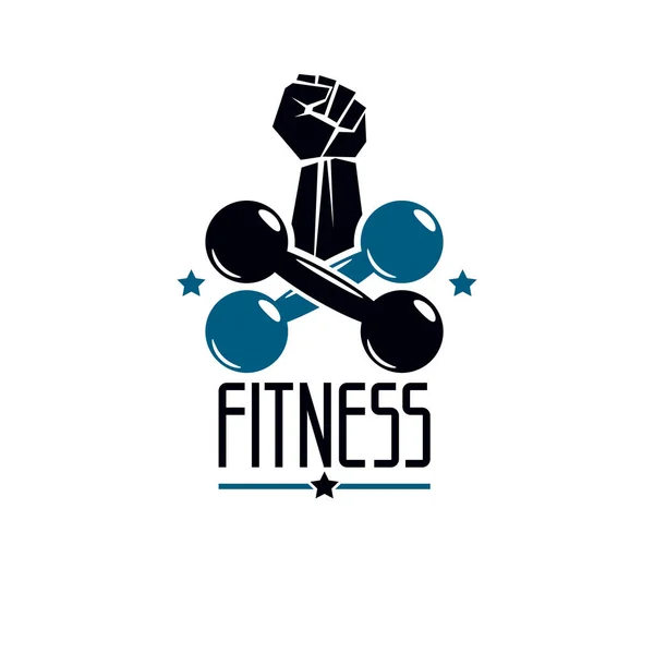 Spor salonu ve fitness logosu — Stok Vektör