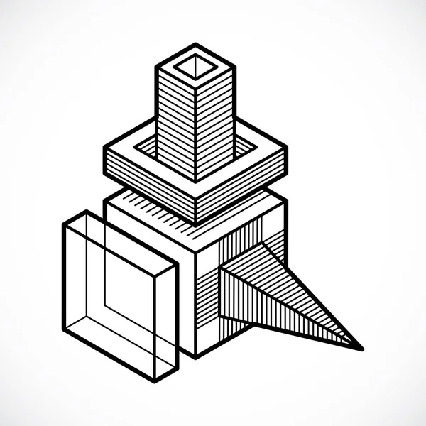 Forma dimensional isométrica — Vetor de Stock