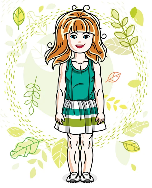 Beautiful little girl — Stock Vector