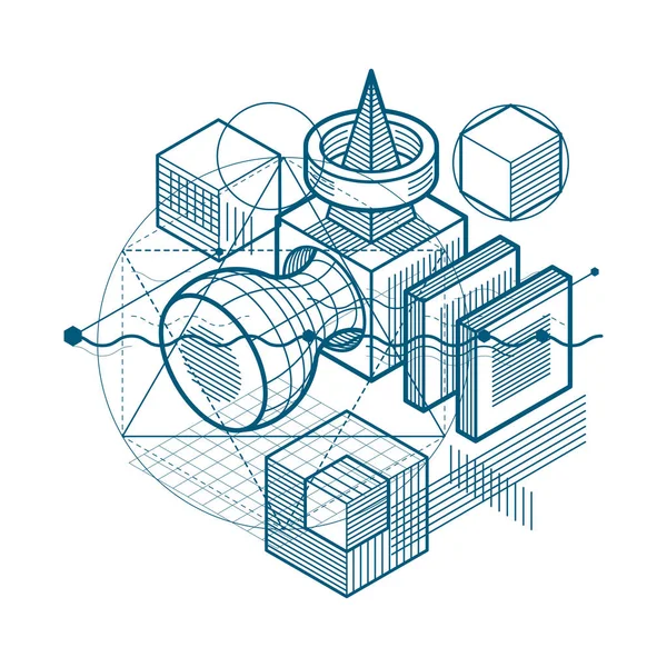 Construcción de ingeniería abstracta — Archivo Imágenes Vectoriales