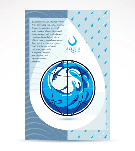 Opuscolo tematico filtrazione acqua — Vettoriale Stock