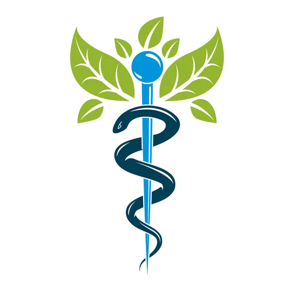 Символ Кадуцея, концепция здравоохранения — стоковый вектор