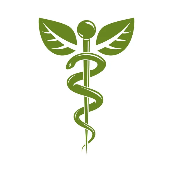 Símbolo médico de Caduceus — Vetor de Stock